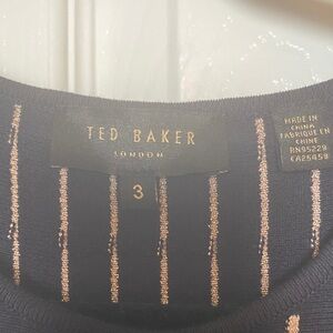 Ted Baker Black and Gold Mini Dress